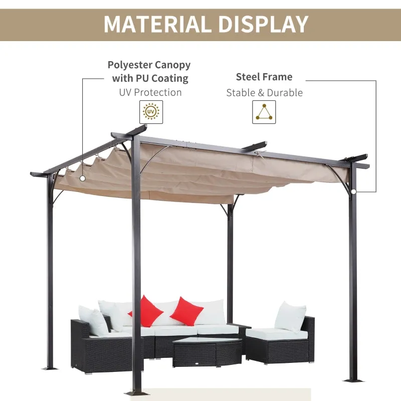 10' Outdoor Pergola Garden Gazebo - Beige