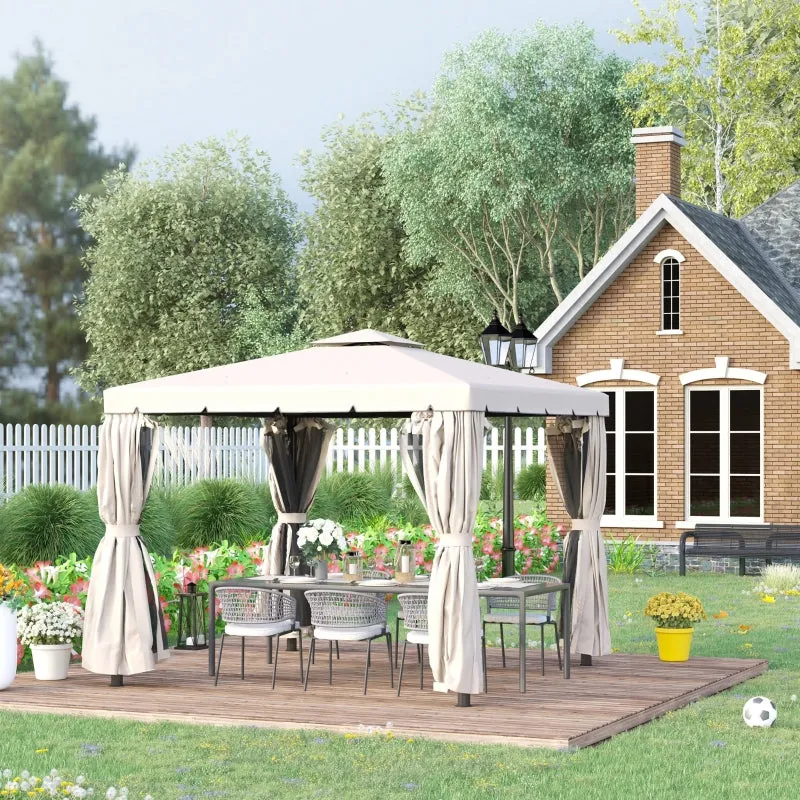 10' x 10' Outdoor Patio Gazebo  - Cream White