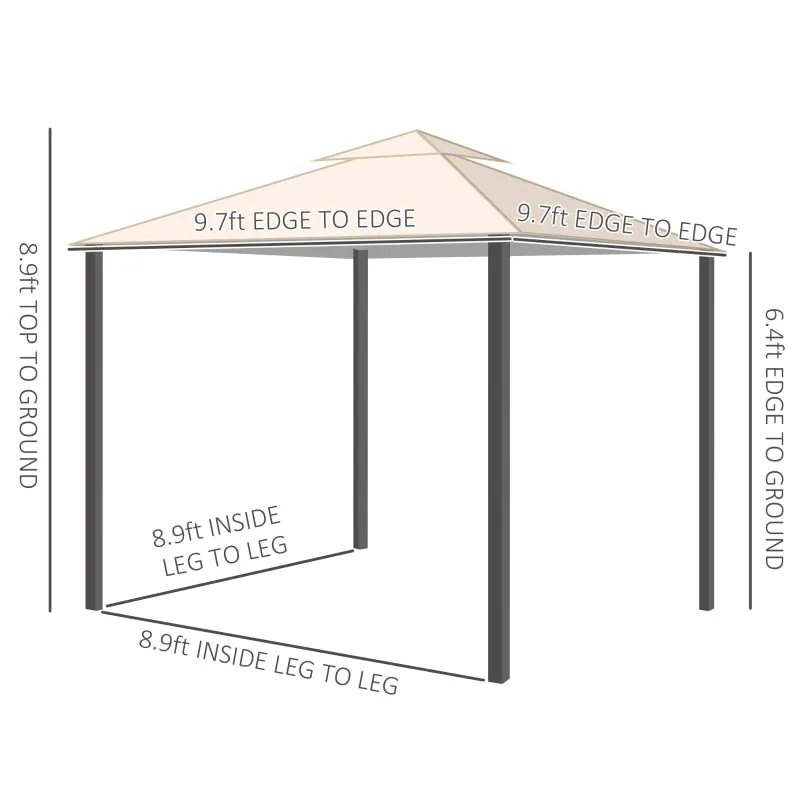 10' x 10' Outdoor Patio Gazebo  - Cream White