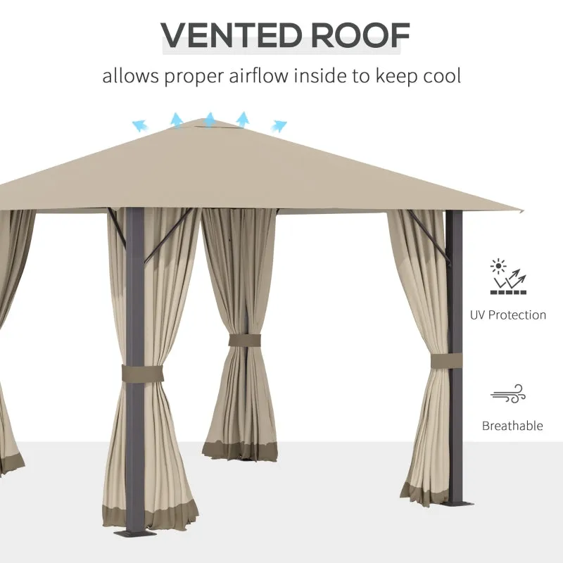 10' x 10' Outdoor Patio Gazebo - Khaki