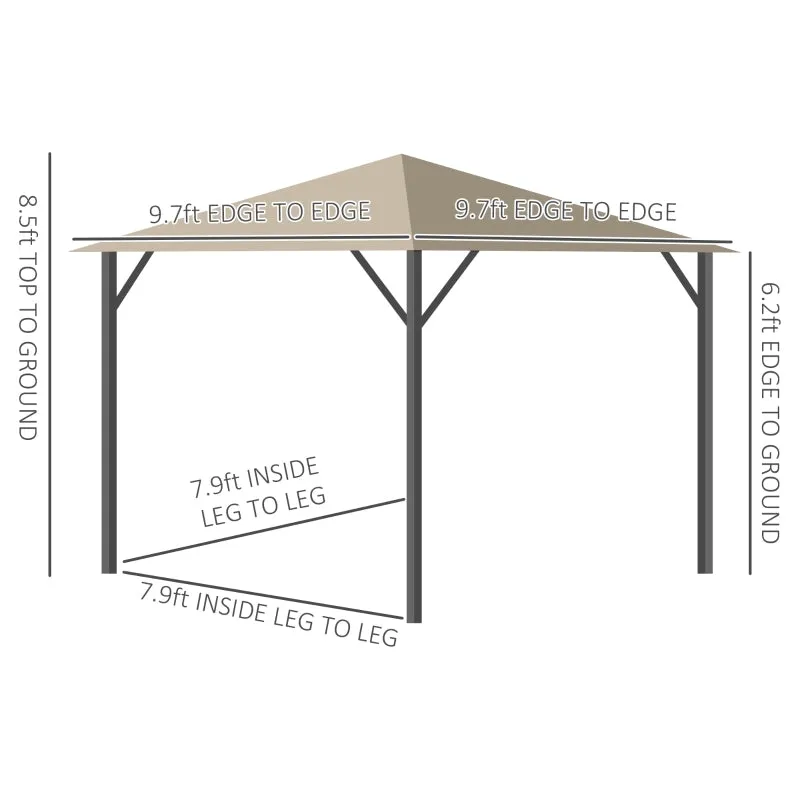 10' x 10' Outdoor Patio Gazebo - Khaki