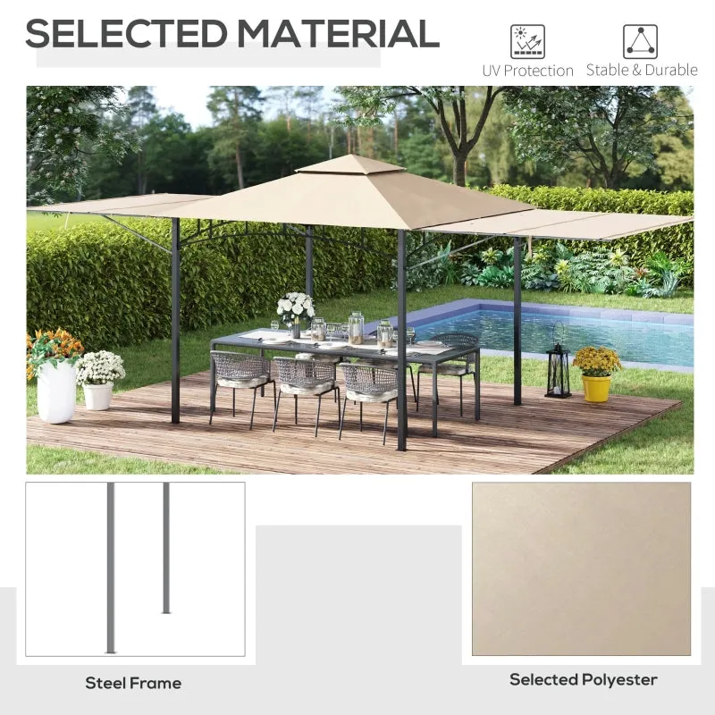 10' x 10' Outdoor Patio Gazebo with Double Vented Roof - Beige