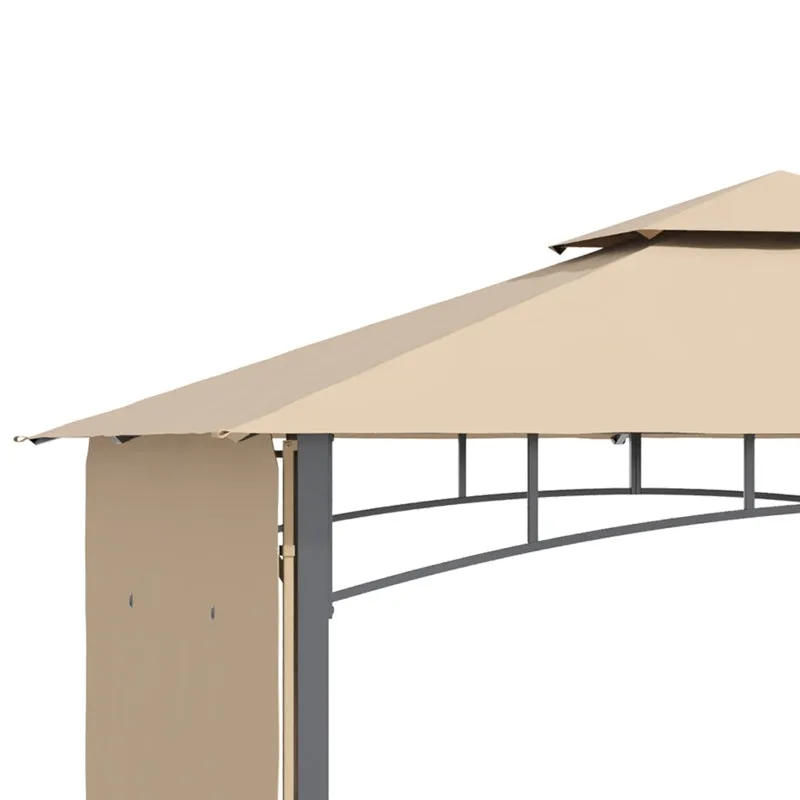 10' x 10' Outdoor Patio Gazebo with Double Vented Roof - Beige