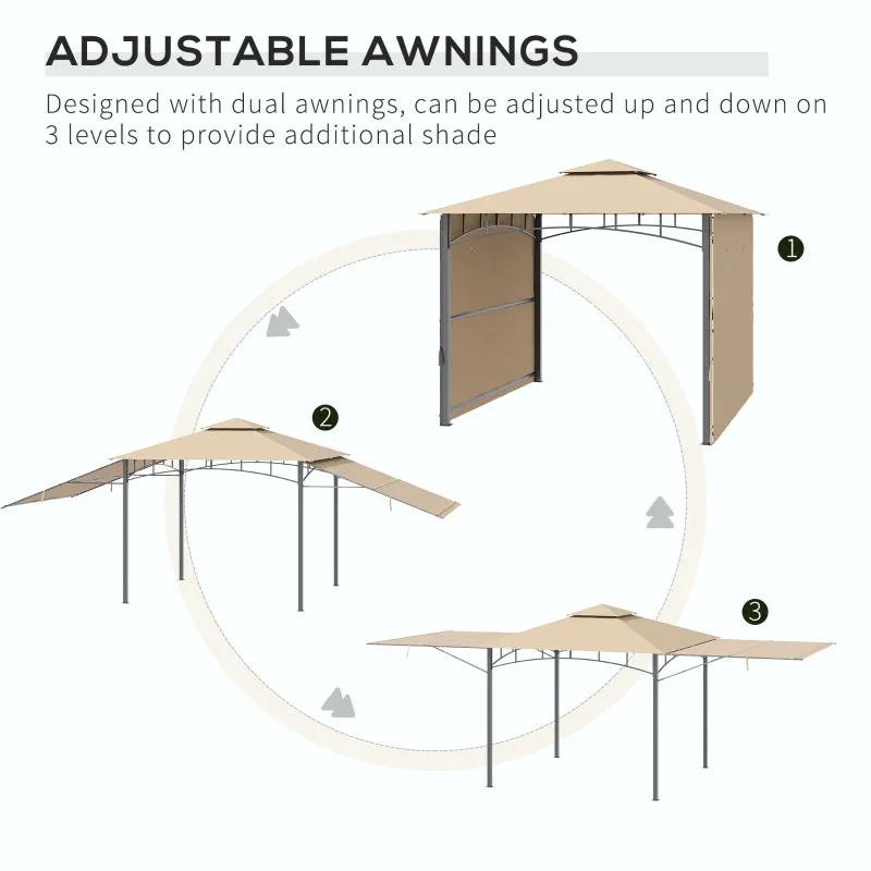 10' x 10' Outdoor Patio Gazebo with Double Vented Roof - Beige