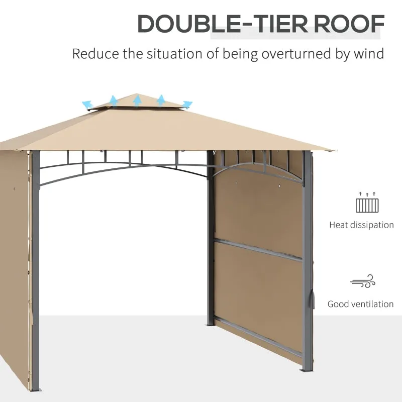 10' x 10' Outdoor Patio Gazebo with Double Vented Roof - Beige