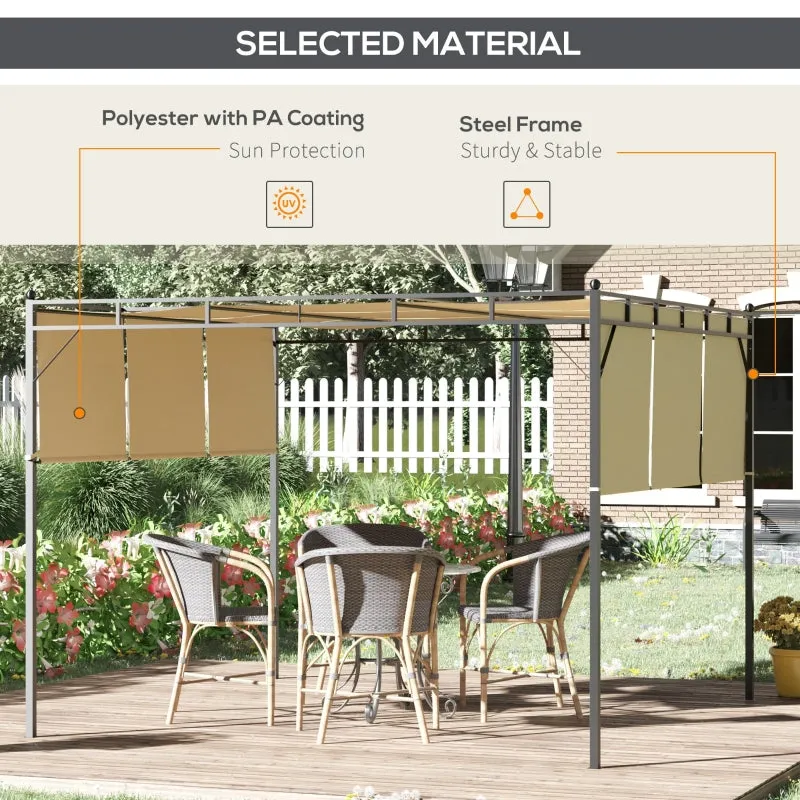 10' x 10' Retractable Patio Gazebo - Beige