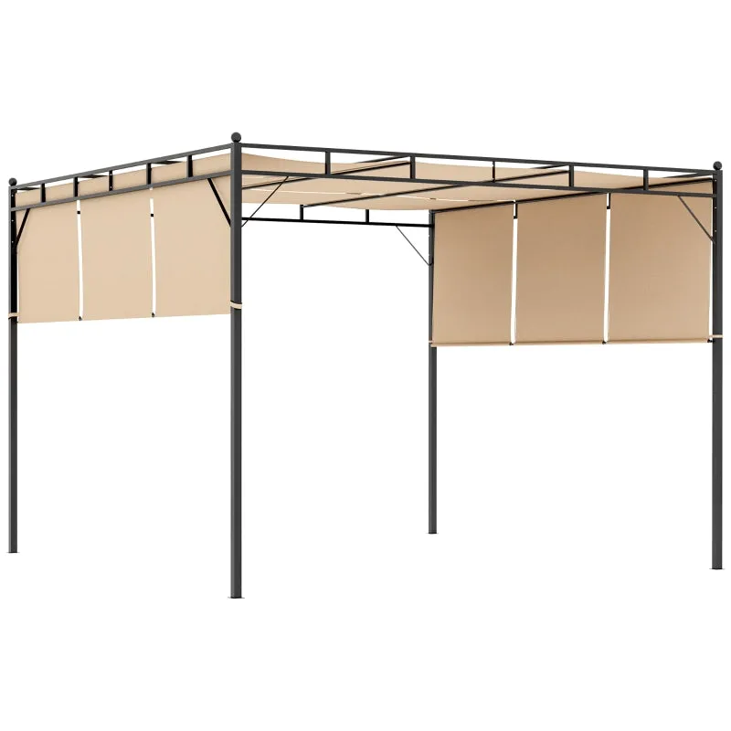 10' x 10' Retractable Patio Gazebo - Beige