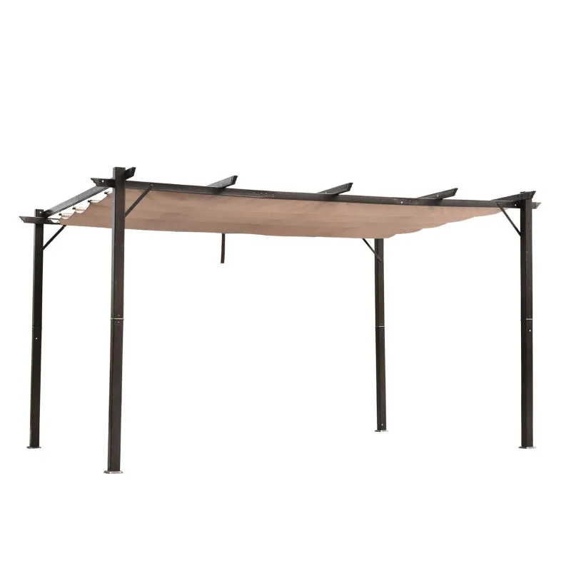 10' x 13' Aluminium Outdoor Pergola Gazebo - Brown