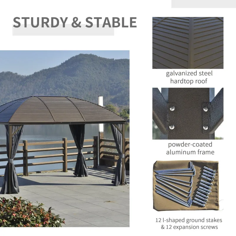 10' x 13' Outdoor Aluminum Frame Hardtop Gazebo - Gray