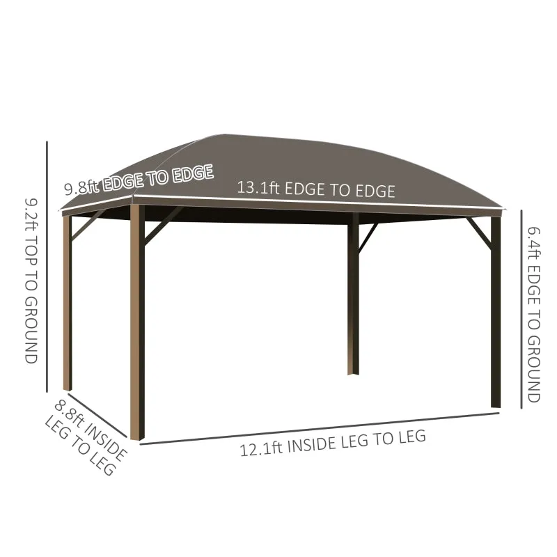 10' x 13' Outdoor Aluminum Frame Hardtop Gazebo - Gray