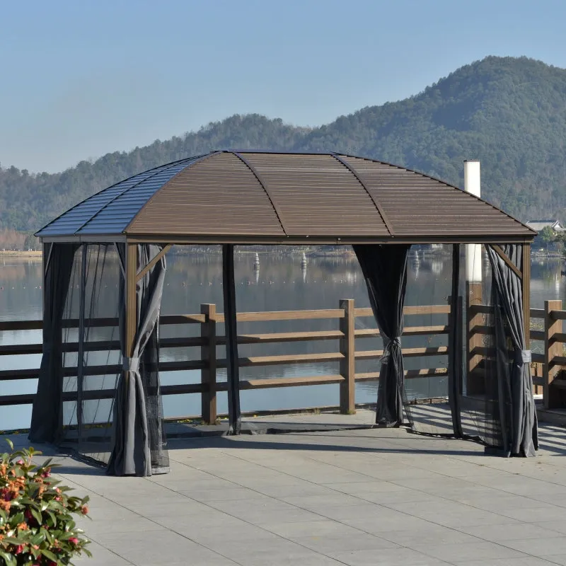 10' x 13' Outdoor Aluminum Frame Hardtop Gazebo - Gray