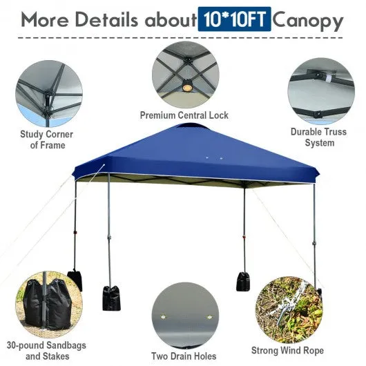 10'x10' Outdoor Commercial Pop up Canopy Tent-Blue