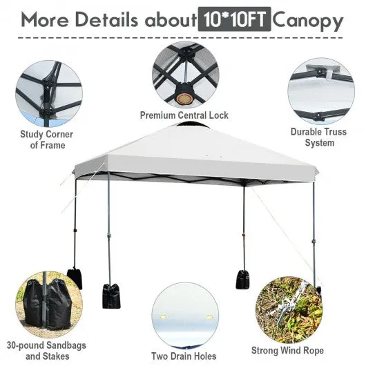 10'x10' Outdoor Commercial Pop up Canopy Tent-White