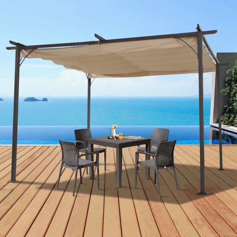 11.5’ Outdoor Pergola Retractable Gazebo - Beige