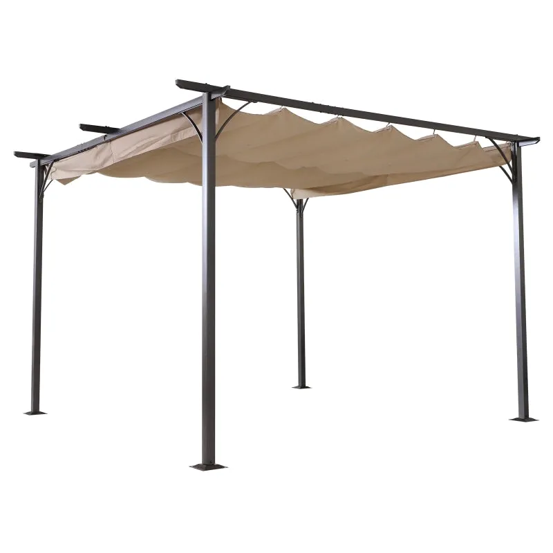 11.5’ Outdoor Pergola Retractable Gazebo - Beige