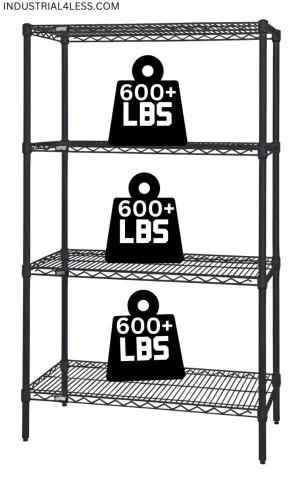 1424B | 14" x 24" Black Epoxy Shelving Unit