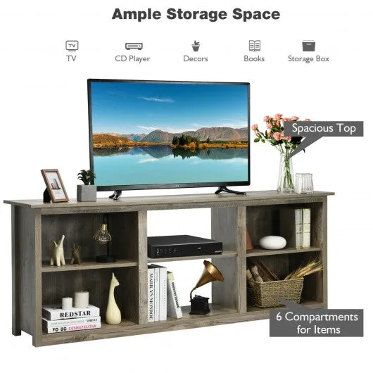 2-Tier Entertainment Media Console TV Stand-Gray