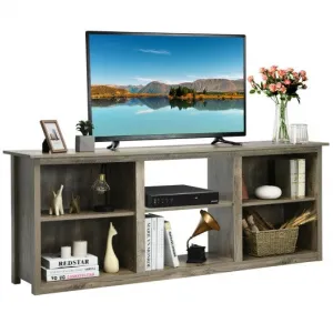 2-Tier Entertainment Media Console TV Stand-Gray