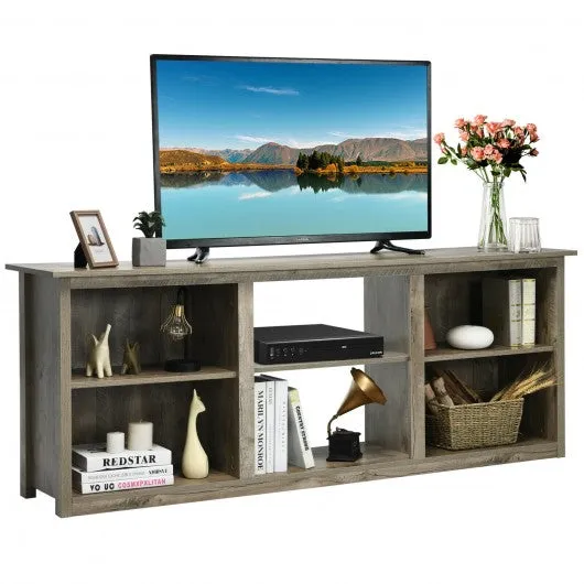 2-Tier Entertainment Media Console TV Stand-Gray