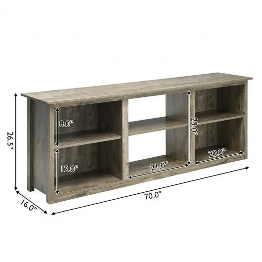 2-Tier Entertainment Media Console TV Stand-Gray