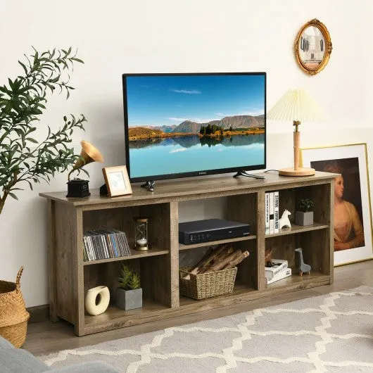 2-Tier Entertainment Media Console TV Stand-Gray