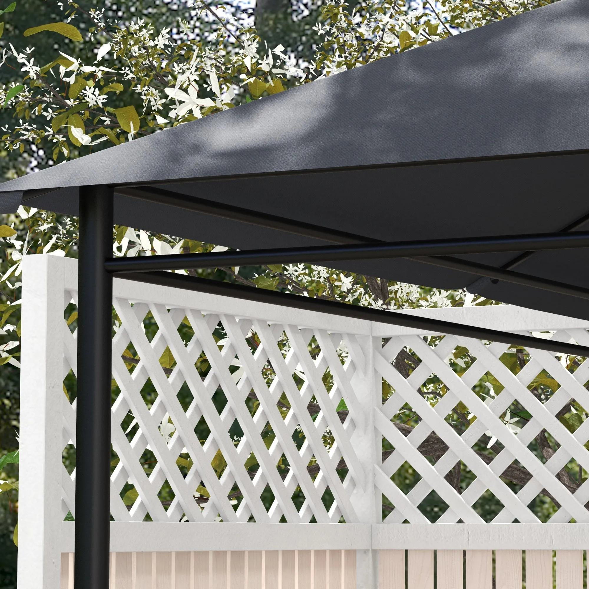 3 x 4m Gazebo Canopy Replacement Cover, Gazebo Roof Replacement (TOP COVER ONLY), Grey