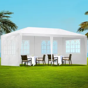 3x6m White Gazebo Party Wedding Event Market Marquee Tent Shade Canopy - 4 Panels