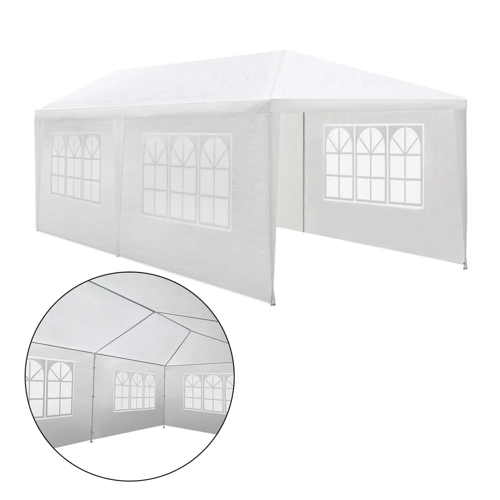 3x6m White Gazebo Party Wedding Event Market Marquee Tent Shade Canopy - 4 Panels