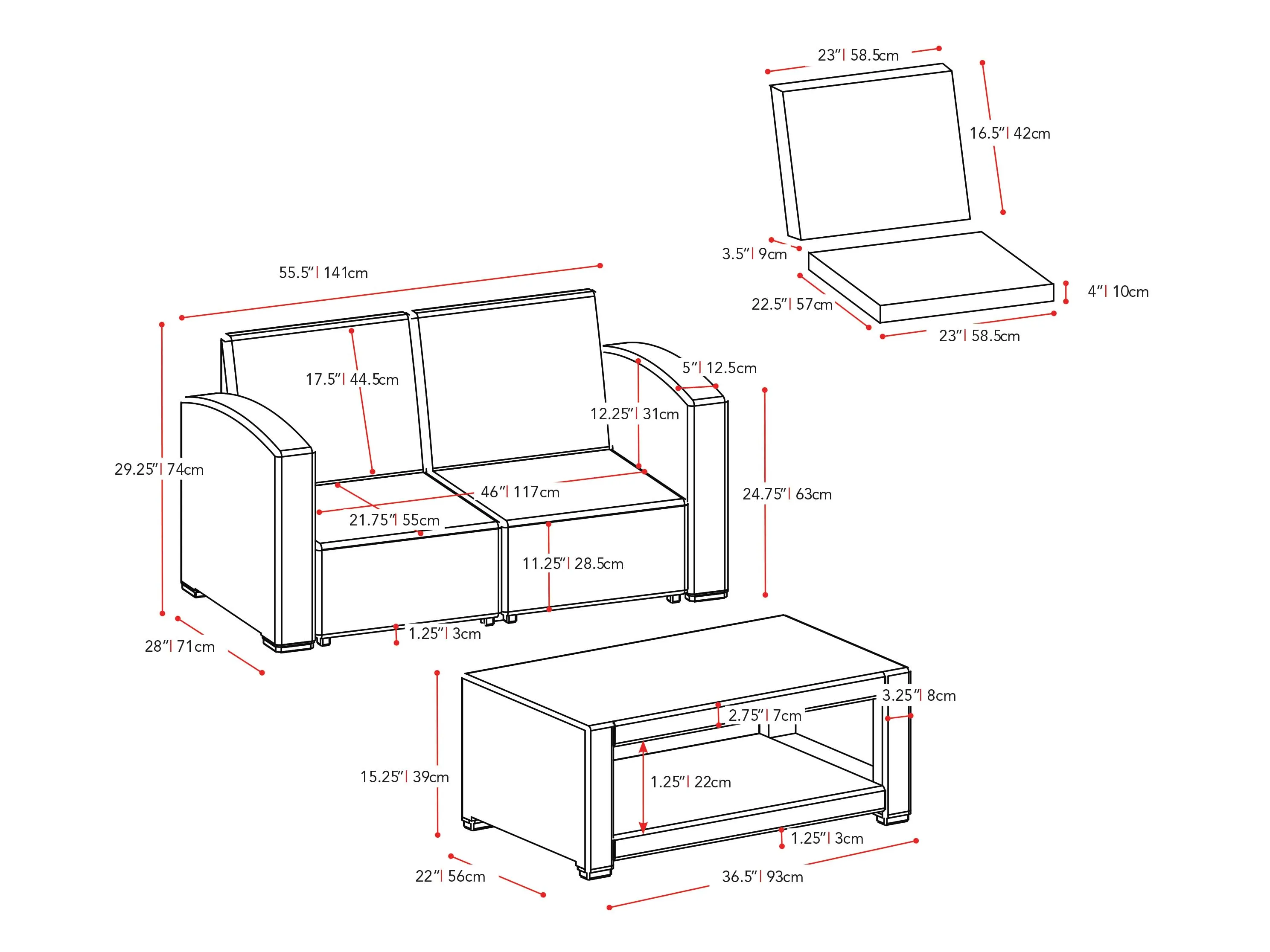 6 Piece Patio Set