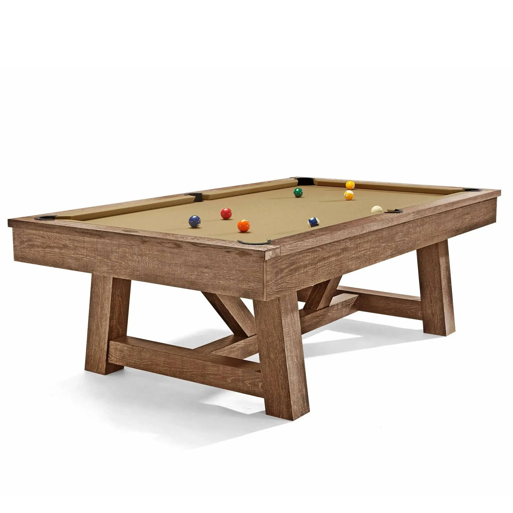 7' Brunswick Botanic Pool Table Rustic Dark Brown