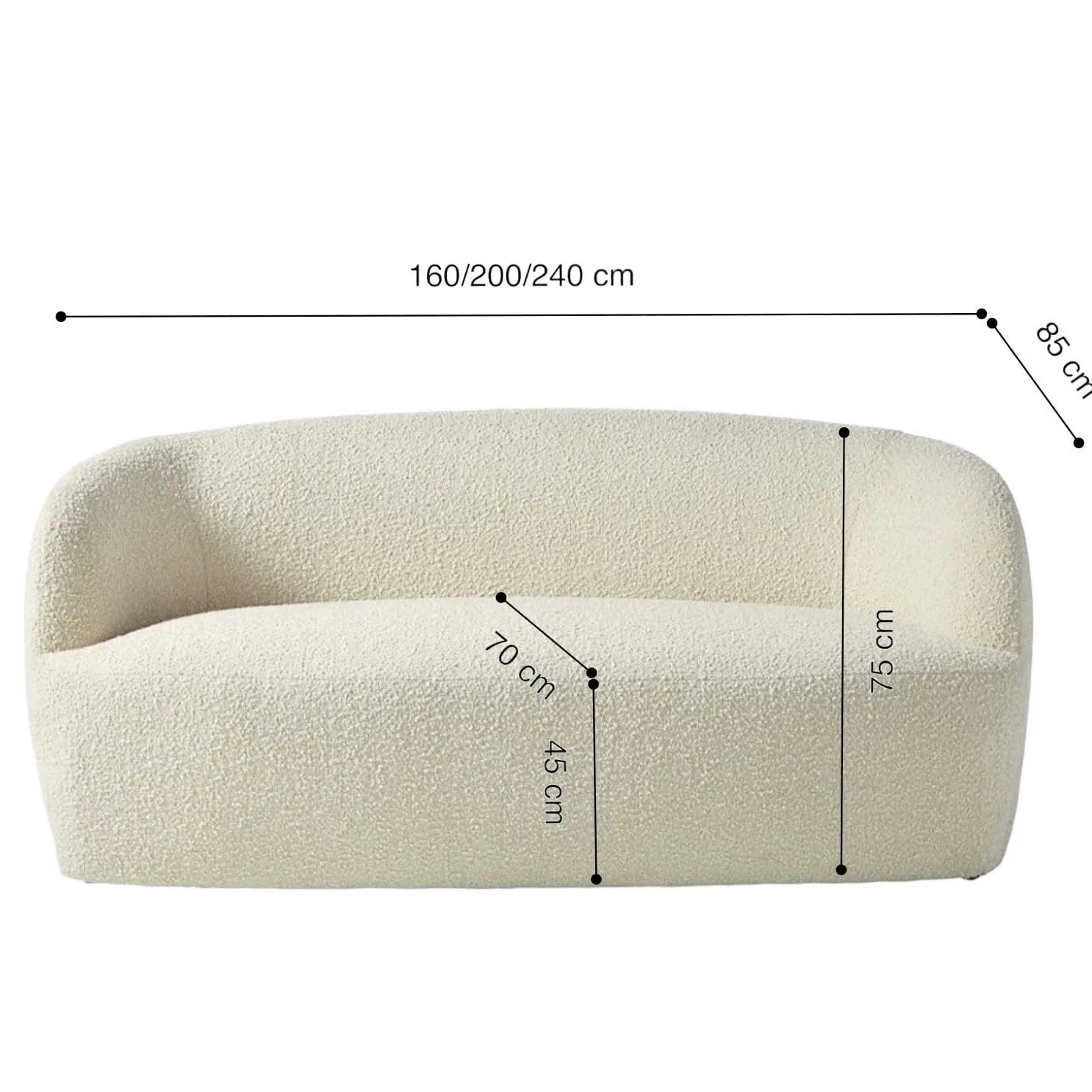 Alfie Performance Boucle Curve Sofa