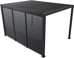 Aluminum Louvered Wall, Side Shade Privacy Screen Panel Suitable for GazeboMate Pergola Gazebo only. Pergola NOT Included. (Charcoal)