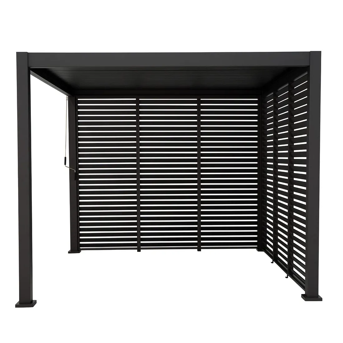 Aluminum Louvered Wall, Side Shade Privacy Screen Panel Suitable for GazeboMate Pergola Gazebo only. Pergola NOT Included. (Charcoal)