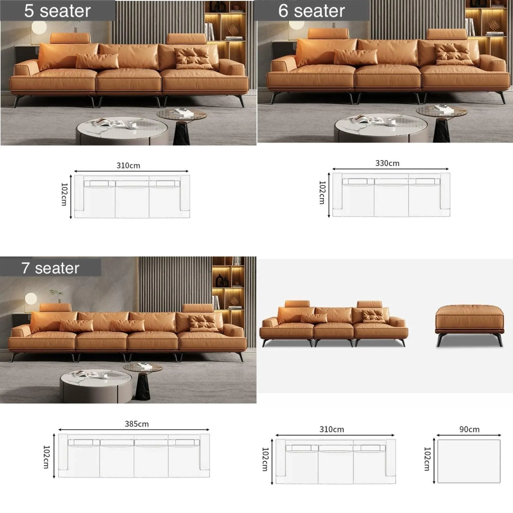 Andes Leather Sectional Sofa