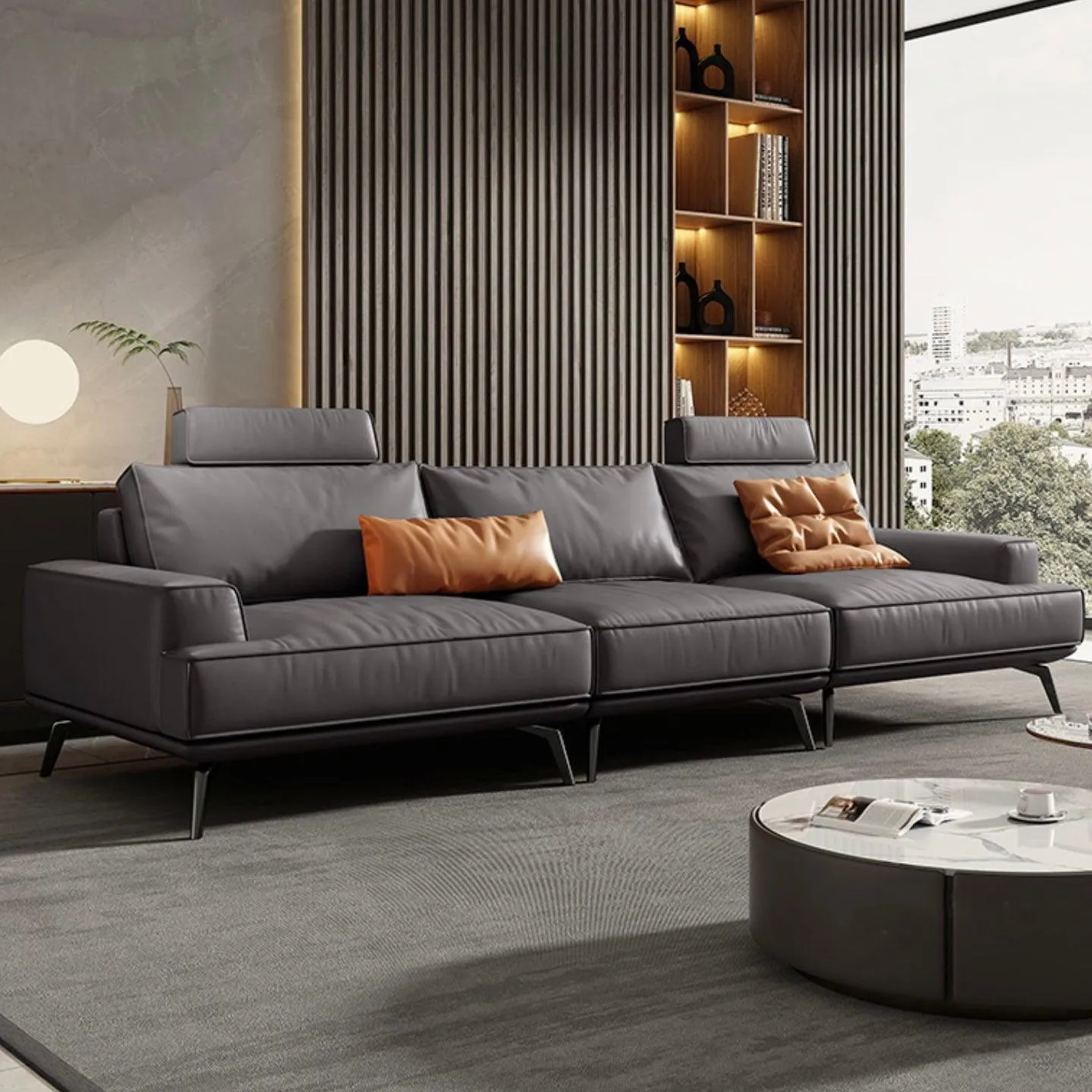 Andes Leather Sectional Sofa