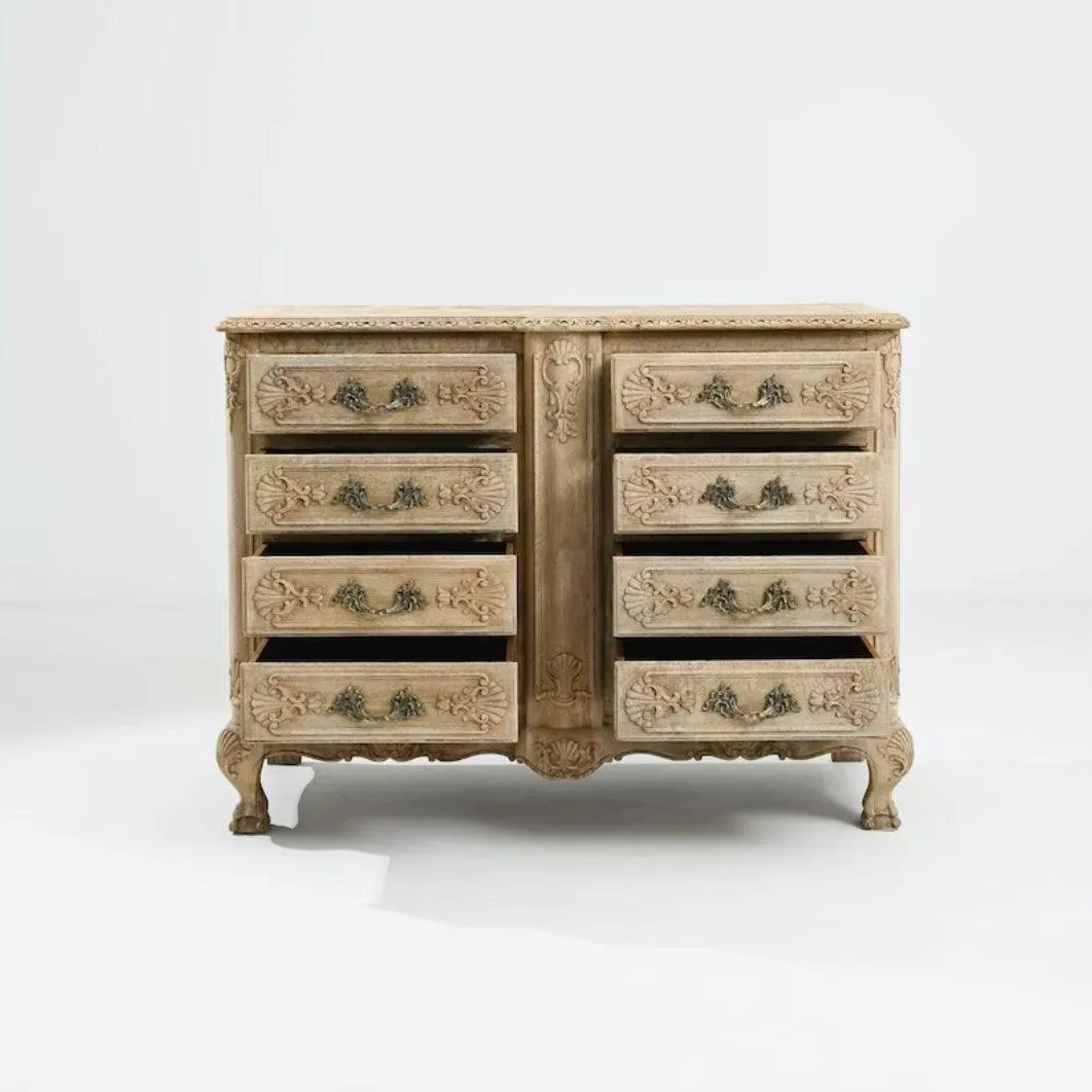 Antique Fleurette Carved Chest of Drawers, Circa 1900