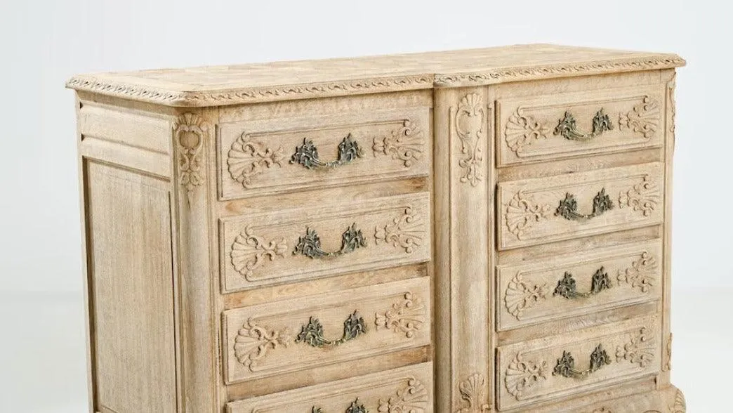 Antique Fleurette Carved Chest of Drawers, Circa 1900