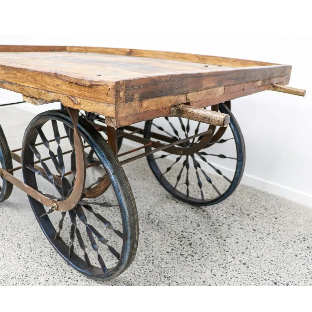 Antique Original Wooden Cart Console Table / Plant Display / Wedding Display / Kitchen Island