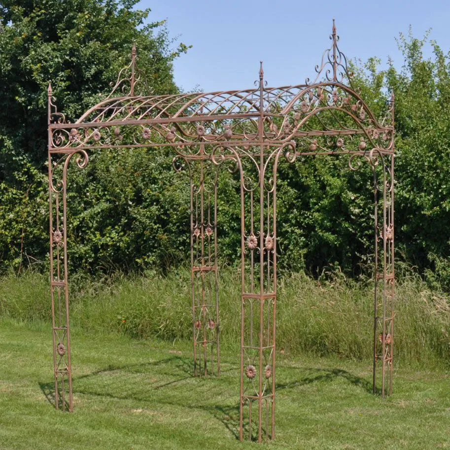 Ascalon Square Pavilion with Leaves - 'Rusty'