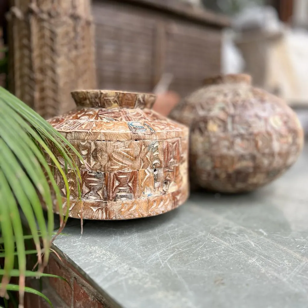 Asif: Wooden Matka  planter-1