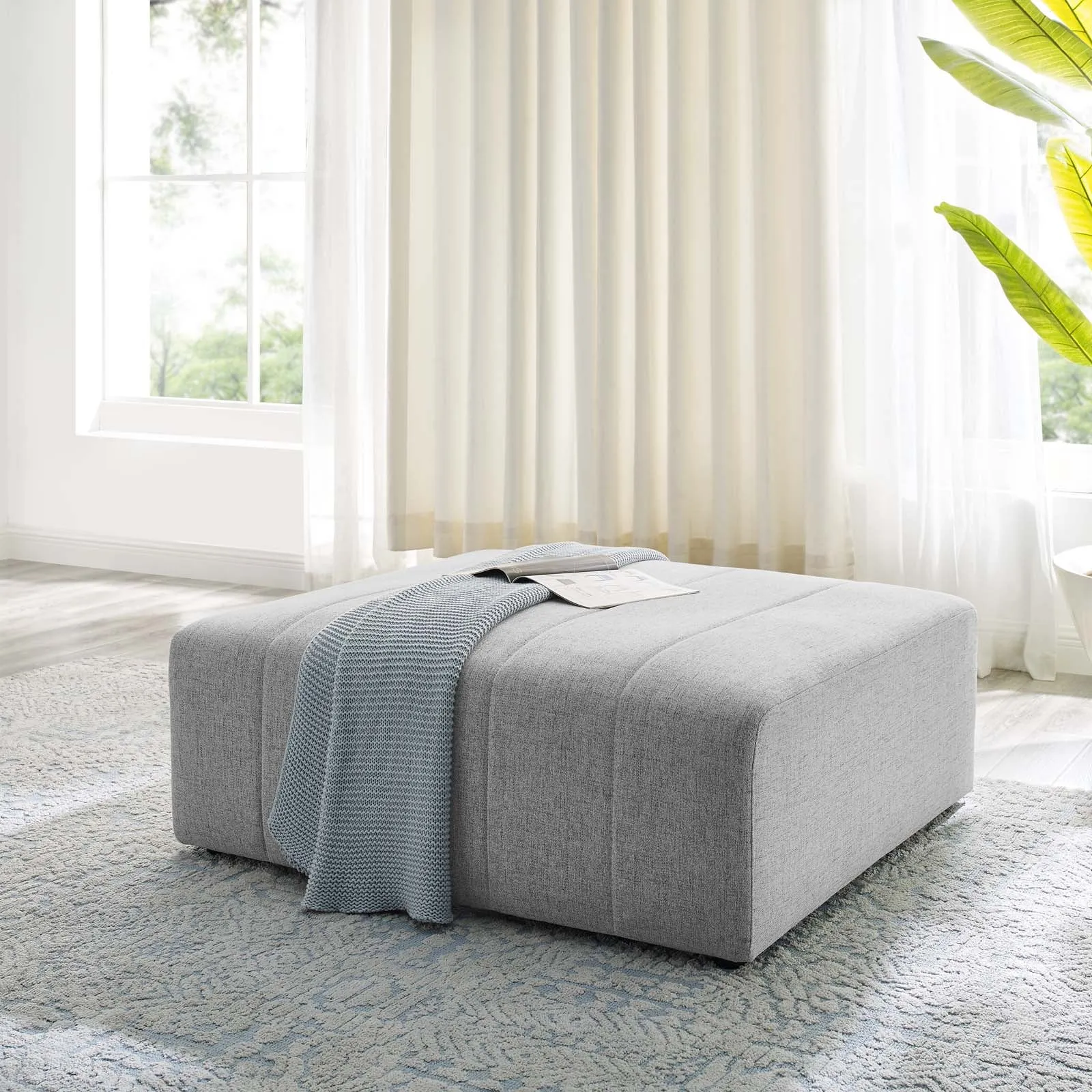 Bartlett Upholstered Fabric Ottoman