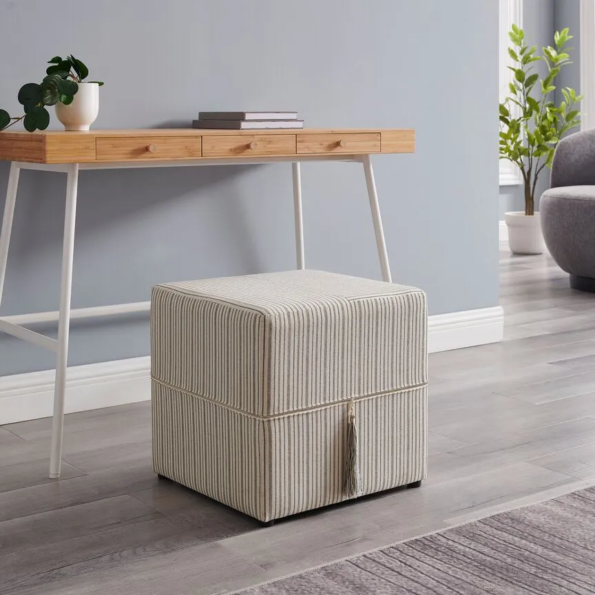 Beatrice Ottoman - Multi Stripe