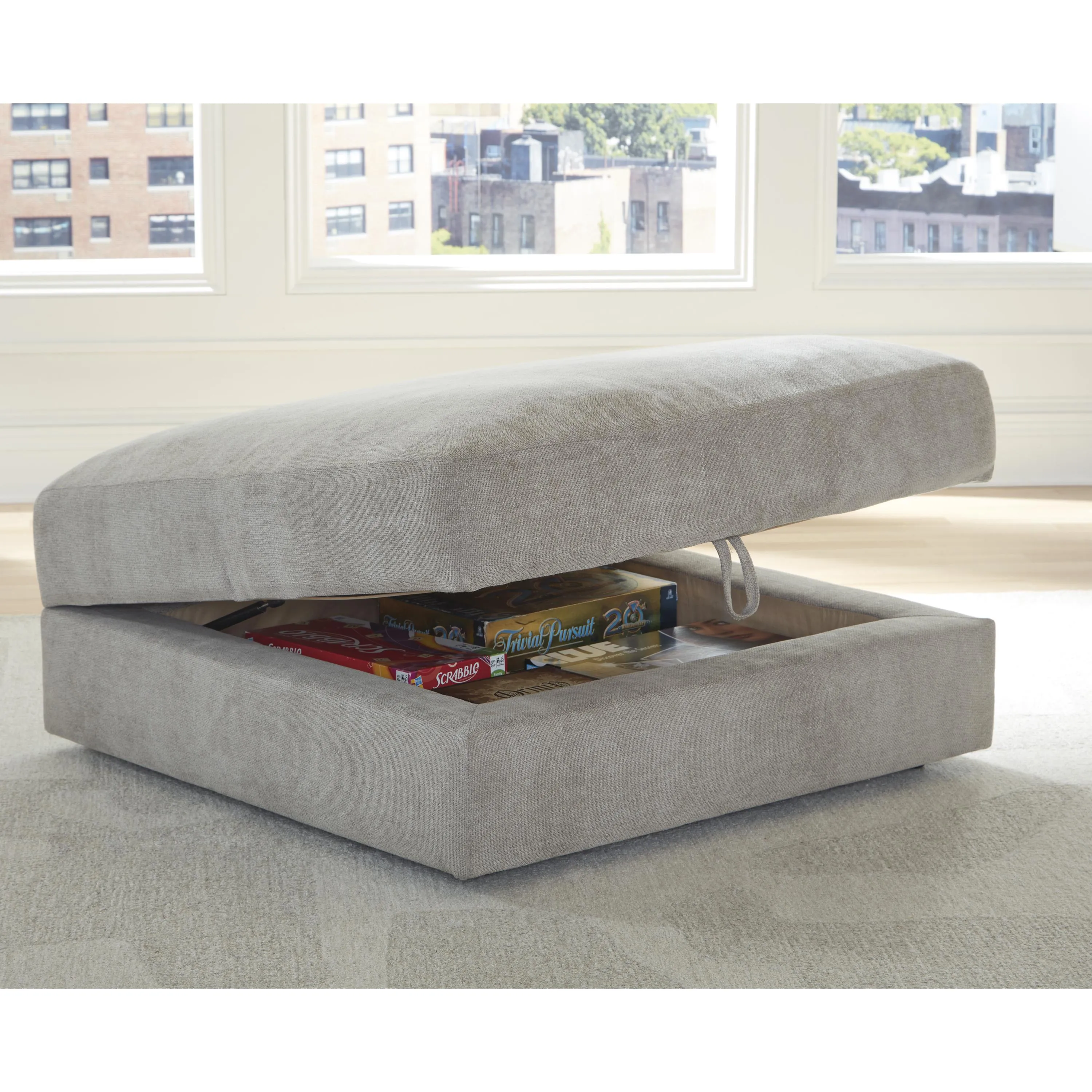 Benchcraft Aslan Court Fabric Storage Ottoman 2030511