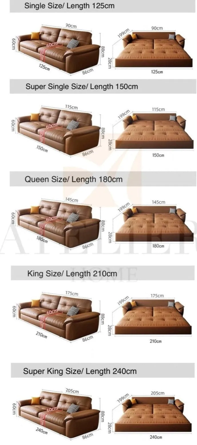 Bill  Genuine Leather Storage Sofa Bed