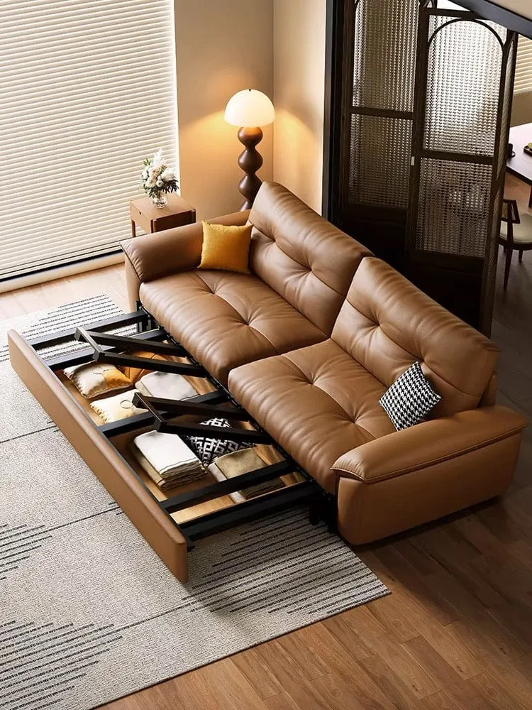 Bill  Genuine Leather Storage Sofa Bed