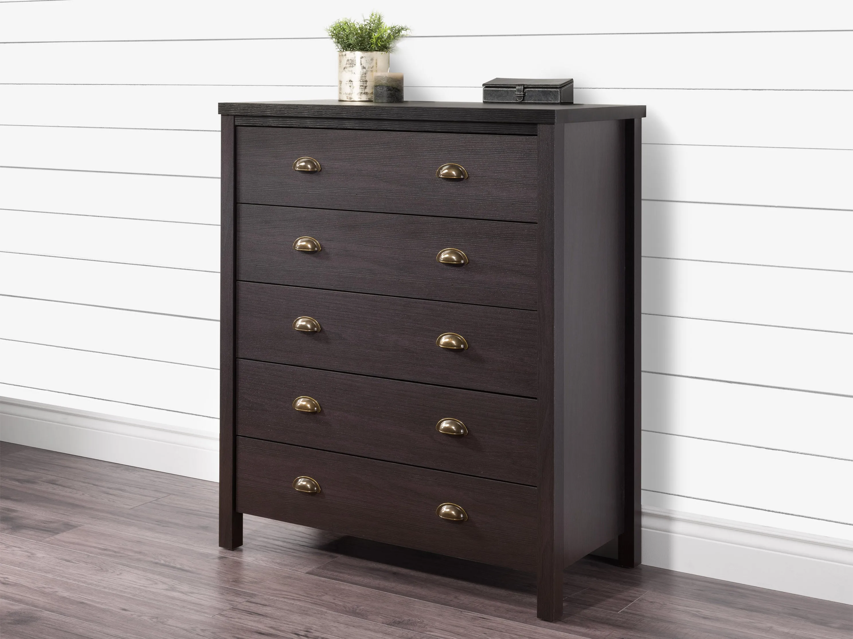 Black 5 Drawer Dresser