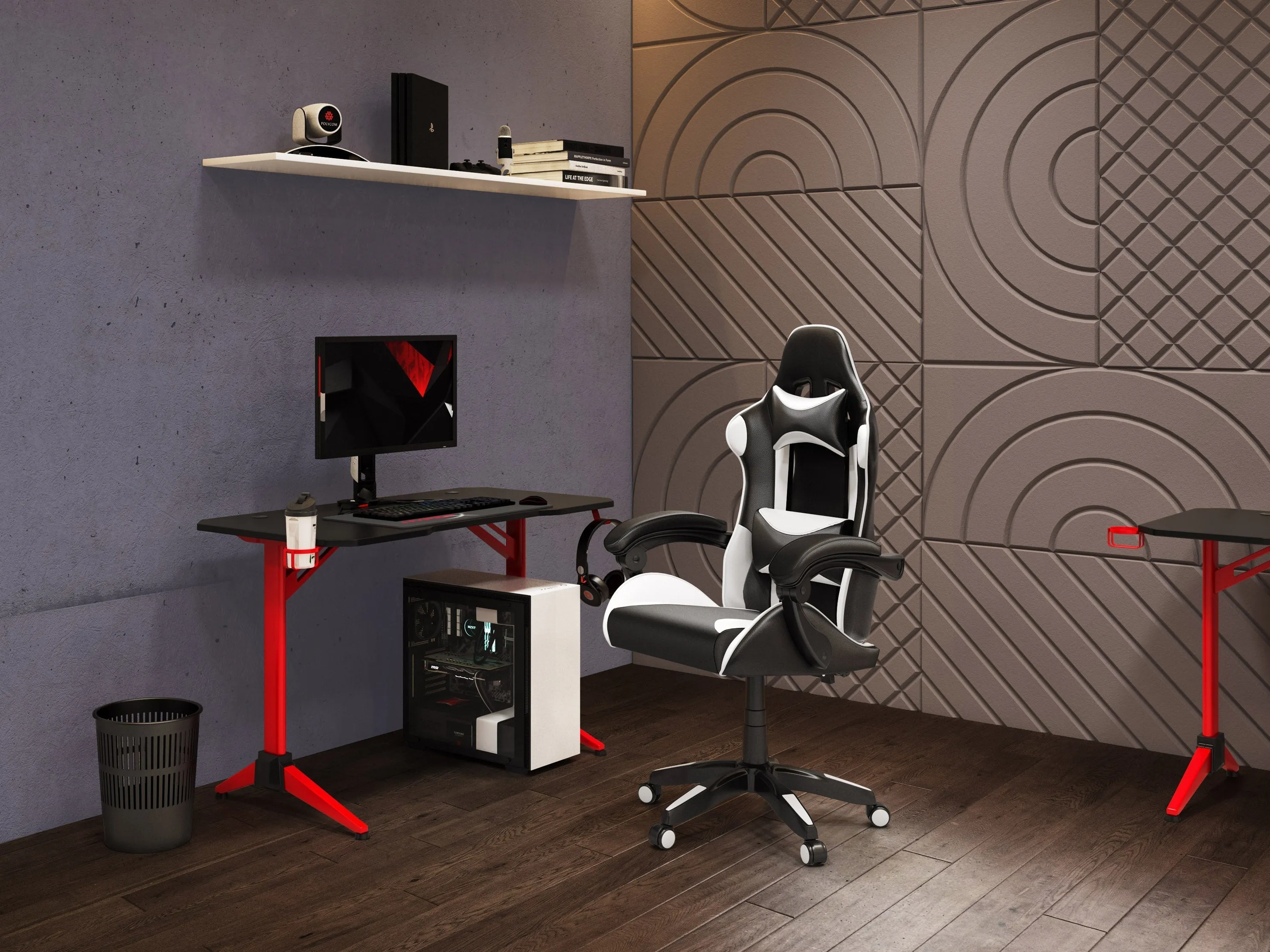 Black and White Gaming Office Chair