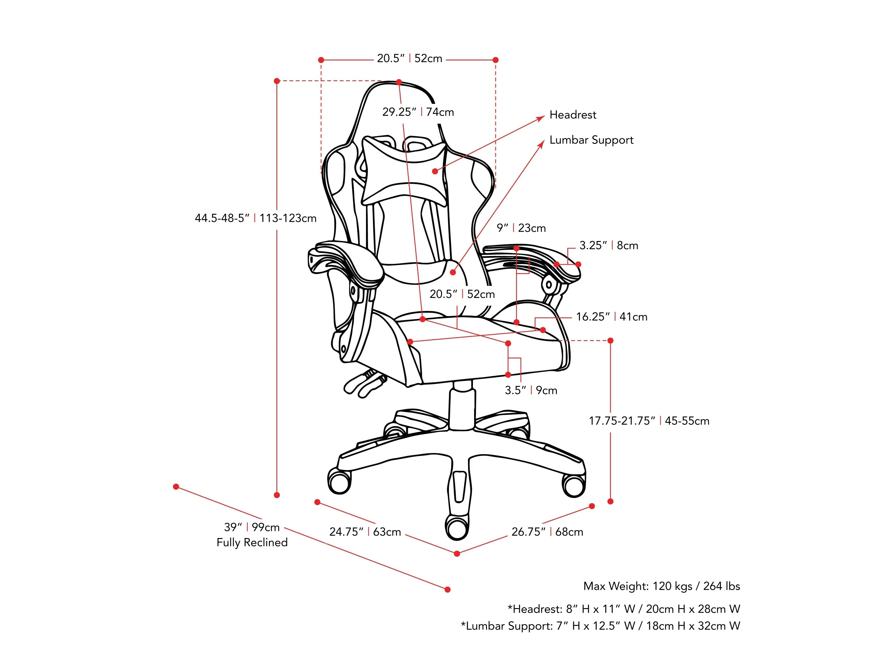 Black and White Gaming Office Chair