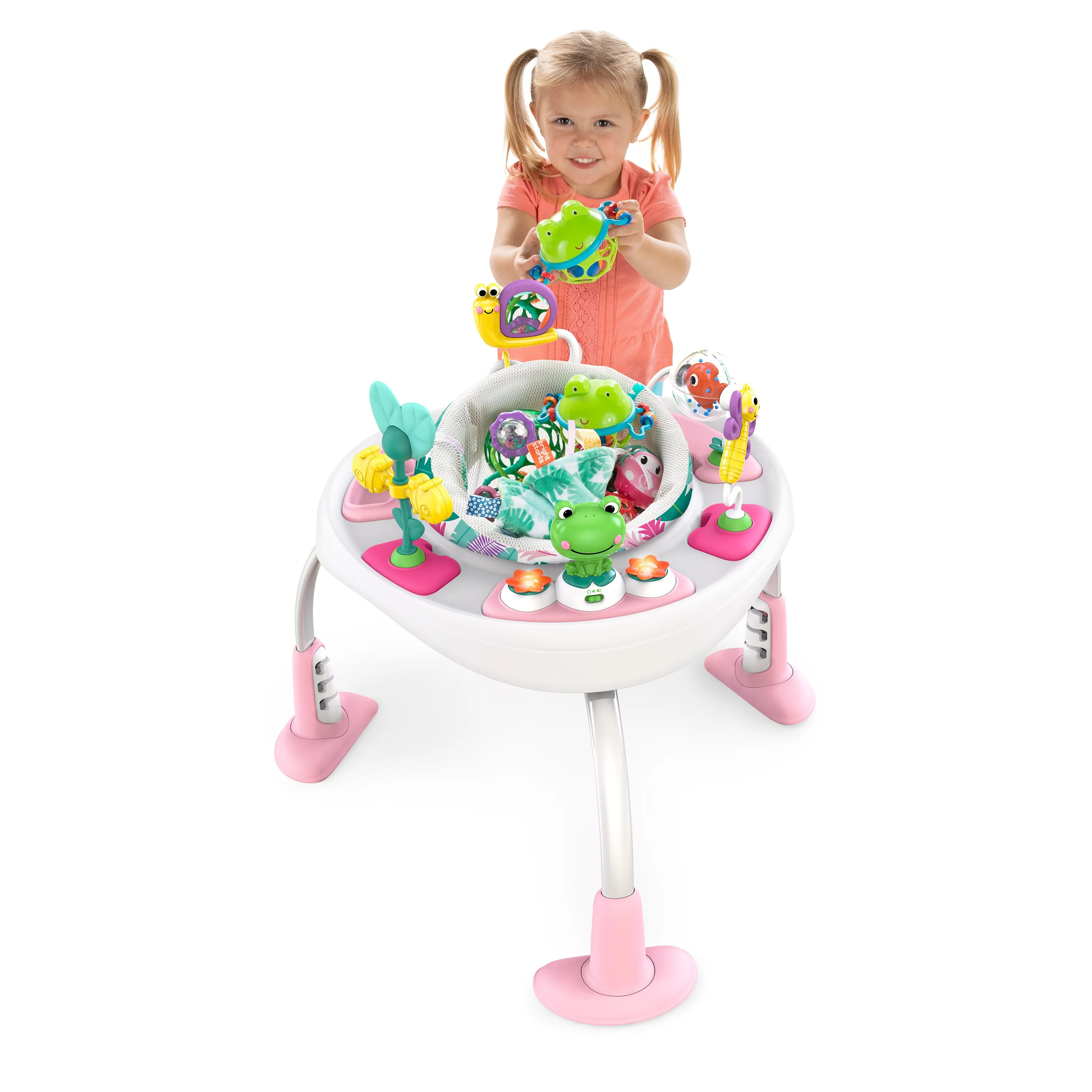 Bright Starts Bounce Bounce Baby 2-in-1 Activity Center Jumper & Table, Playful Palms