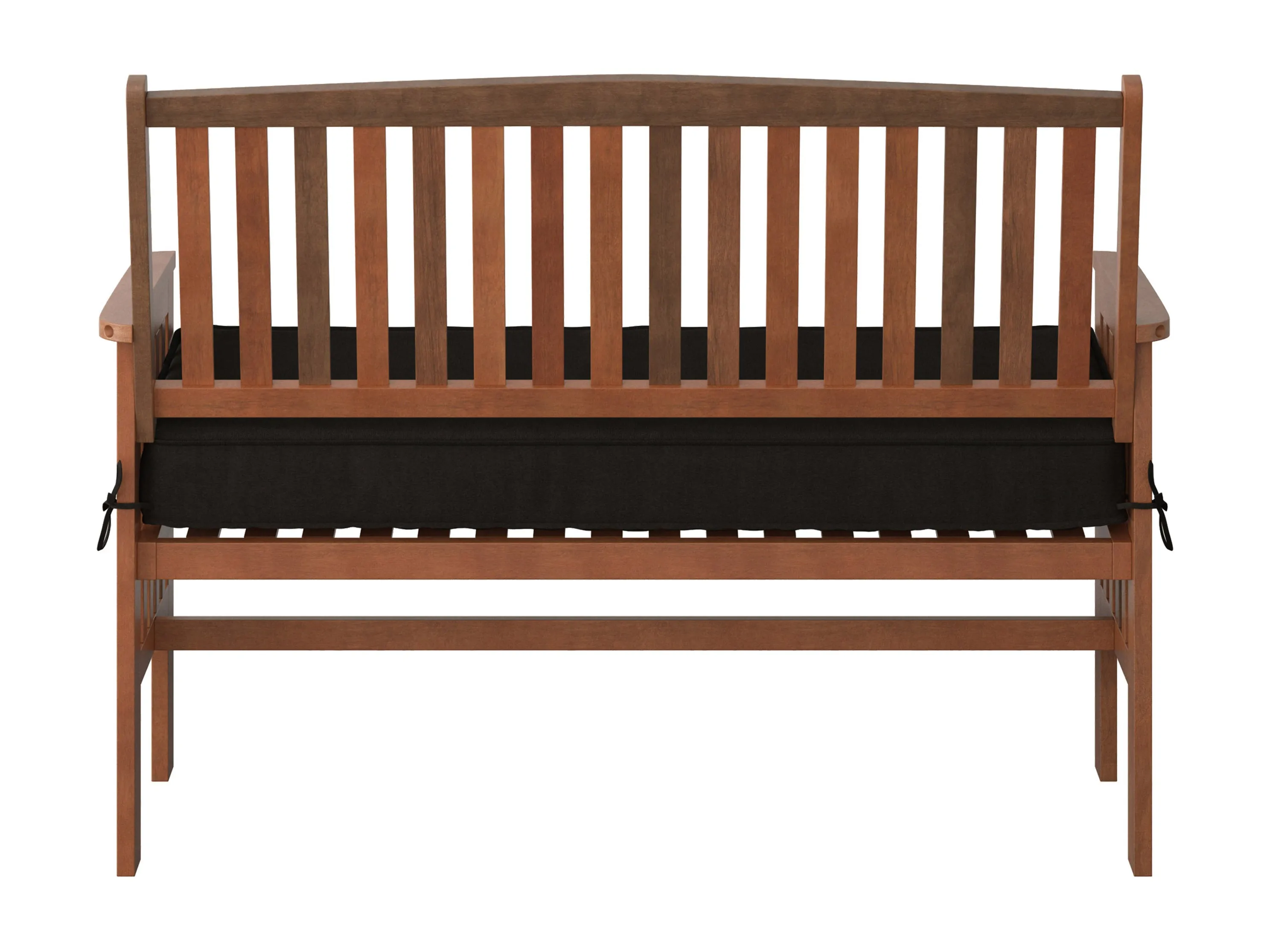 Brown Wood Bench with Back